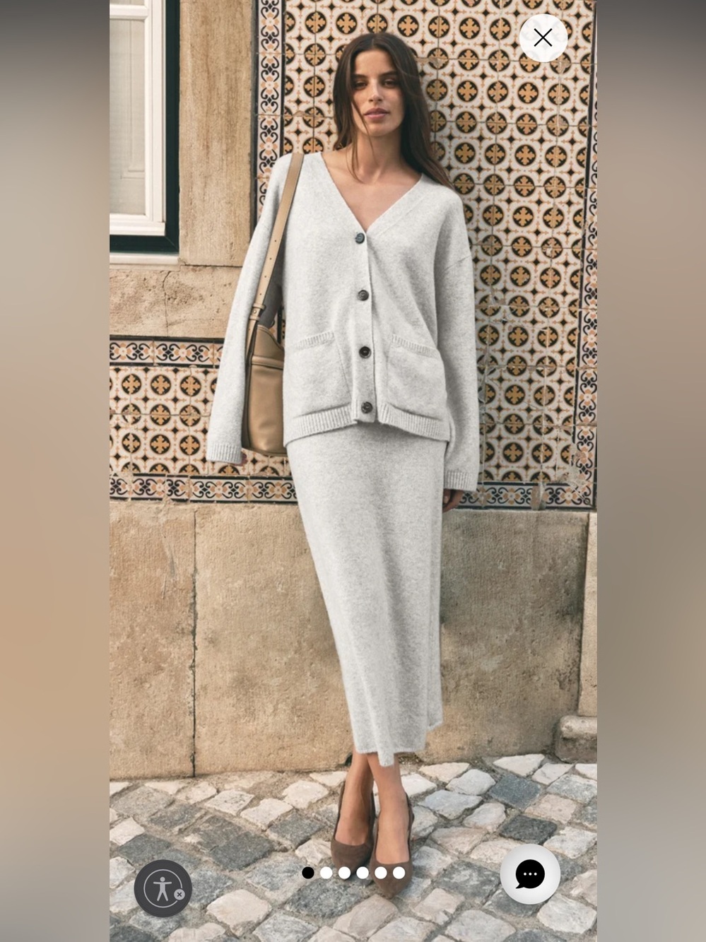 z supply cozy moment grey sweater midi knit skirt size small NEW - Picture 4 of 11